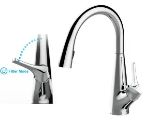 Clearwater Rosetta Kitchen Filter Tap Filtered Water & Cold & Hot Brushed Nickel PVD - ROL10BN