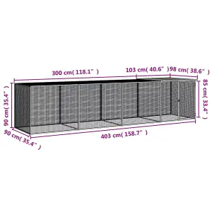 Chicken Cage with Roof Anthracite 403x98x90 cm Galvanised Steel