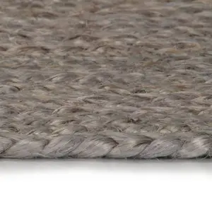 Handmade Rug Jute Round 150 cm Grey