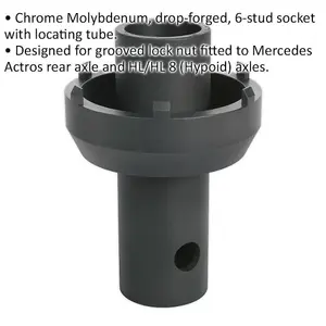 High-Quality 105mm to 125mm MECERDES ACTROS Axle Locknut Impact Socket - 3/4" Drive