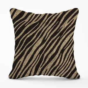 Golden Zebra Print Outdoor Cushion 45cm x 45cm