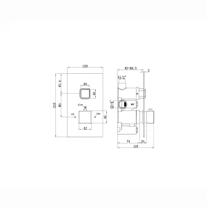 ENKI Milan Black Square Single Outlet Solid Brass Thermostatic Shower Valve TSV072