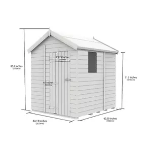 DIY Sheds 7x5 Apex Shed - Single Door With Windows