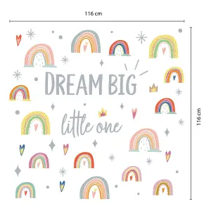 Walplus Hand-Drawn Rainbows, Quote, Wall Deco, Scandinavian Style, Nursery, Wall Sticker Kids Sticker PVC Multicoloured