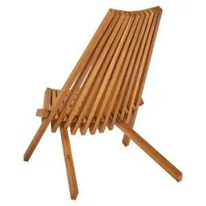 Set of 2 Garden Chairs BELLANO Acacia Wood Light Wood