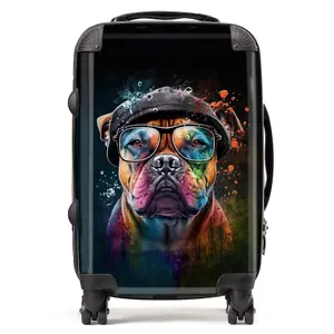 Staffordshire Bull Terrier Dog Splashart Suitcase - Cabin