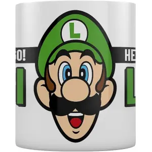 Super Mario Here We Go Luigi Mug White/Black/Green (One Size)