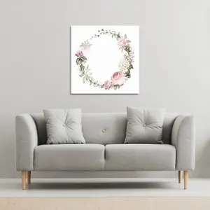 Watercolour Flowers (Canvas Print) / 77 x 77 x 4cm