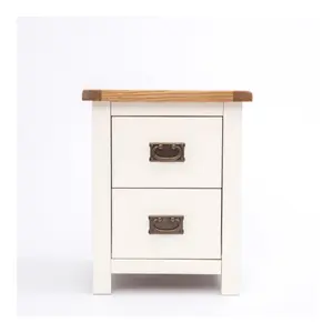 Lovere 2 Drawer Bedside Table Brass Drop Handle