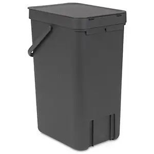 Brabantia Sort & go Grey Plastic Bin - 16L