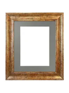 Scandi Gold Frame with Dark Grey Mount for Image Size 16 x 12 Inch