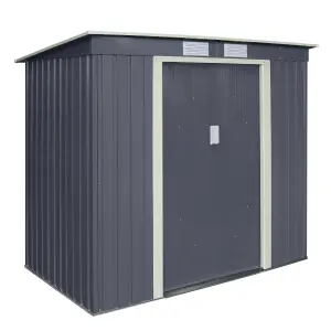 Rowlinson Trentvale 6x4 ft Pent Dark grey Metal 2 door Shed