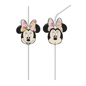 Disney Minnie Mouse Tropical Disposable Straws (Pack of 6) Multicoloured (One Size)