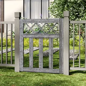 Outdoor Wooden Garden Gate with Decorative Cross Top Design 76m W x 90cm H