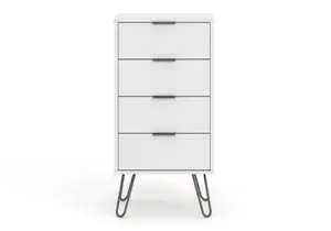 Core Products Augusta Industrial White 4 drawer narrow chest of drawers