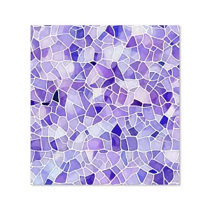 Purple and White Mosaic Design Premium Glass Kitchen Splashback W700mm x H650mm