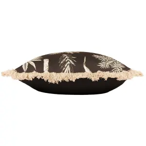 Paoletti Colonial Palm Fringed Feather Rich Cushion