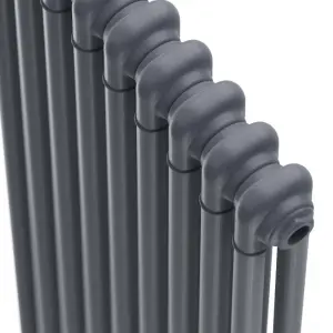 Bubly Bathrooms™ Steel 2 Column Radiator 1800x425 Vertical & Matching Feet - Anthracite