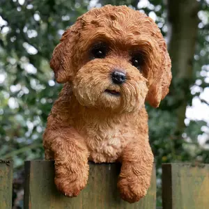 Cockapoo Puppy Fence Hanger Garden Ornament