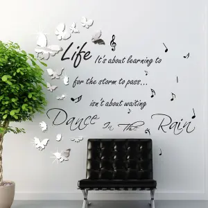 Dance in the Rain Butterflies Mirror Mirror Stickers Nursery Home Decoration Gift Ideas 46 pieces