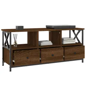 Berkfield TV Cabinet Brown Oak 102x33x45 cm Engineered Wood&Iron