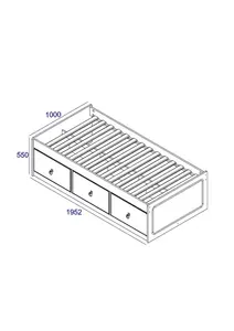 Premium Corona grey cabin bed, 3'0" single bed, grey waxed pine