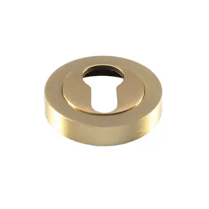 50mm Euro Profile Round Escutcheon Concealed Fix Satin Brass Keyhole Cover