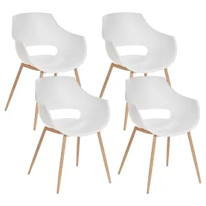 Beliani Minimalist Set of 4 Chairs MILLERS White