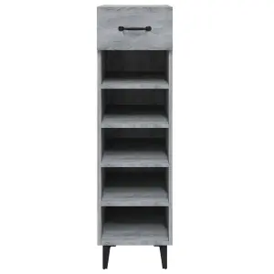 Berkfield Shoe Cabinet Grey Sonoma 30x35x105 cm Engineered Wood