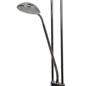 GoodHome Pulmoz Chrome effect LED Mother & child floor light