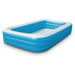 Bestway Rectangular Inflatable Swimming Pool Family Garden Paddling Pool for Summer Fun Large