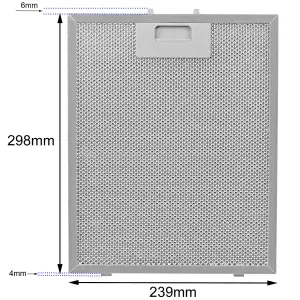 SPARES2GO Cooker Hood Metal Mesh Grease Filter Extractor Vent (298 x 239mm, Pack of 2)