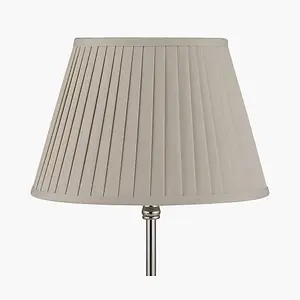 40cm Taupe Poly Cotton Pleated Lampshade For Table Lamps