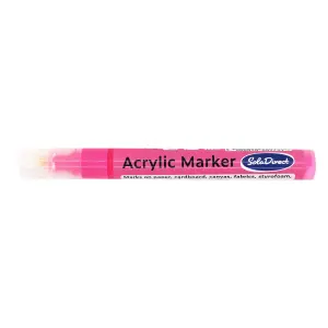 Acrylic Paint Marker Pen Permanent for Stone Leather Fabric Plastic (Pink)