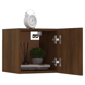 Berkfield Wall Mounted TV Cabinet 4 pcs Brown Oak 30.5x30x30 cm