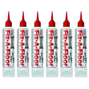 Pack of 6 Fix-A-Floor Squeezy All-In-One Repair Adhesive for Loose, Hollow and Creaky Tiles, Wood, LVT, LVP and Laminate flooring.