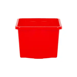 Wham 4x Stack & Store 30L Red Plastic Storage Boxes. Home, Office, Classroom, Playroom, Toys, Books. L45.5 x W35 x H25cm