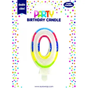 Eurowrap Rainbow 0 Birthday Candle Multicoloured (One Size)