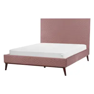 Velvet EU Double Size Bed Pink BAYONNE