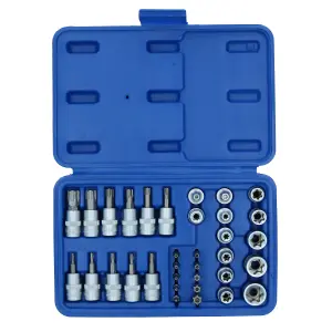 Male / Female / Torx / Star / Tamperproof E Type  Sockets 3/8" Drive 34pcs