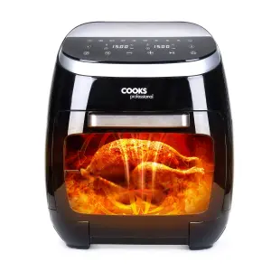 Cooks Professional Digital Air Fryer Oven with Rotisserie 11L Oil Free Cooking 2000W - Black