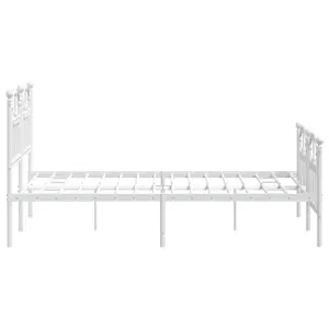 Berkfield Metal Bed Frame with Headboard and Footboard White 120x200 cm