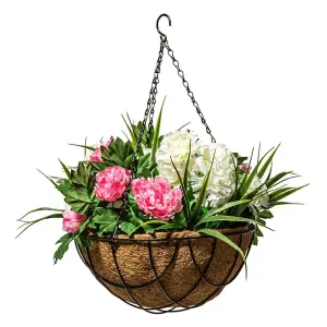 Primrose Wire Hanging Basket Plant Pot Planter with Coco Liner 31cm