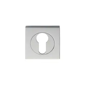 Square Euro Profile Escutcheon 52 x 52mm Concealed Fix Polished Chrome