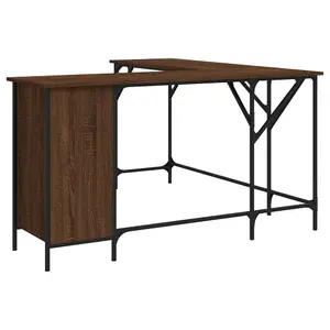 Berkfield Desk Brown Oak 141x141x75 cm Engineered Wood