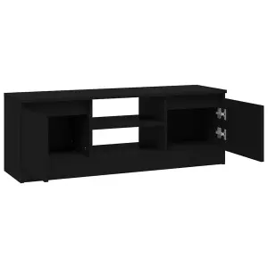 Berkfield TV Cabinet with Door Black 102x30x36 cm