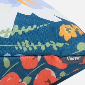 Veeva Meadow Print Set of 2 Navy Blue Outdoor Cushion