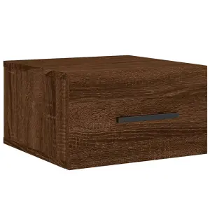 Berkfield Wall-mounted Bedside Cabinet Brown Oak 35x35x20 cm