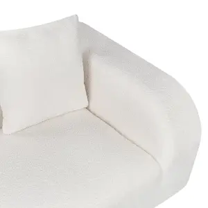 Right Hand Boucle Chaise Lounge White LE CRAU