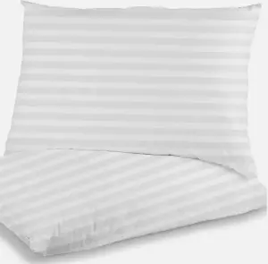 Hotel Quality Egyptian Stripe Pillows, Luxury Soft Hollowfibre Filled (Pack of 2)